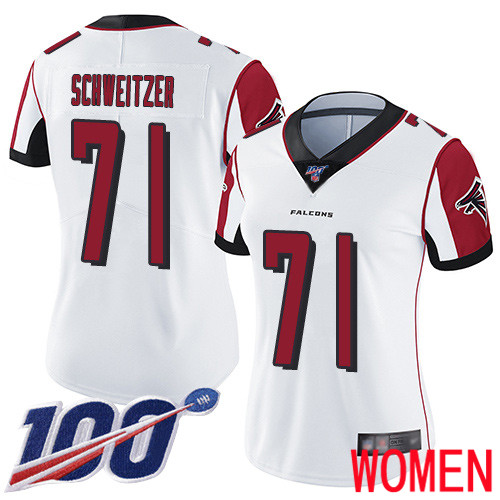 Atlanta Falcons Limited White Women Wes Schweitzer Road Jersey NFL Football #71 100th Season Vapor Untouchable->youth nfl jersey->Youth Jersey